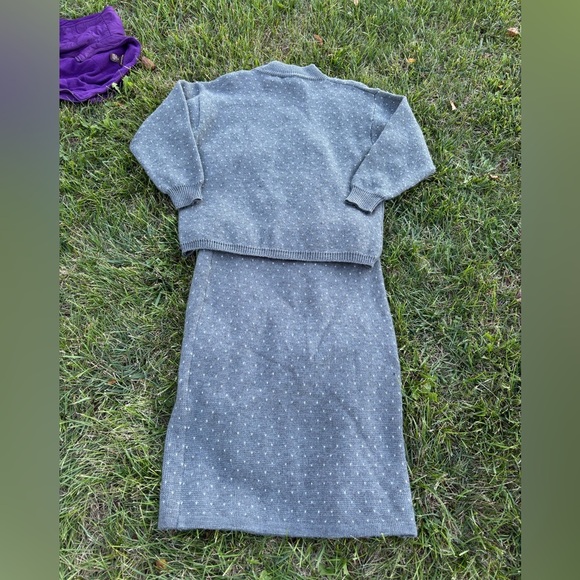 Vintage Gray Knit Sweater Set by Haberdashery Wool Blend Small/Medium - Picture 5 of 6
